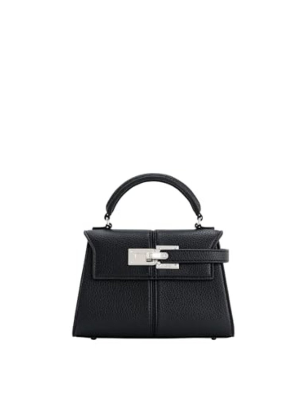 Vegan Leather Top Handle Bag with Detachable Adjustable Strap Crossbody